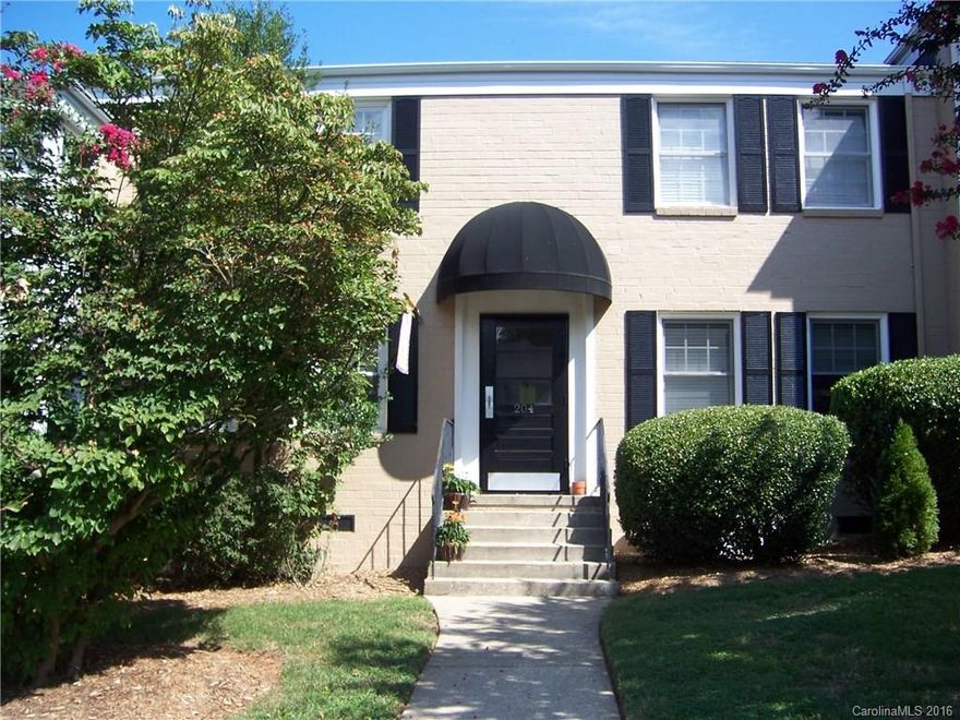 Enjoy all that Myers Park has to offer. This location is convenient to South Park and Park Rd. shopping. Large great room with dining area, 2 bedrooms, 1 bath condo. All appliances remain including New dishwasher, disposal,  washer and dryer.