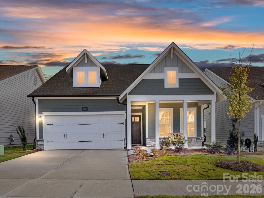 55+ Community! From a rocking chair front porch to rear covered porch, this NEW RANCH home in WAXHAW, NC has it all!  Gather everyone around your kitchen island to enjoy delectable treats and celebrate special occasions.  Refrigerator included! Showcase your interior design talents at your stunning family room.  Your sensational owner’s retreat includes a luxury bathroom and deluxe walk-in closet to promote a blissful beginning and end to each day.  Two guest bedrooms provide great spaces for guests, TV lounge and more.  This home has an Environments for Living certification guarantee for the energy usage for the first three years!