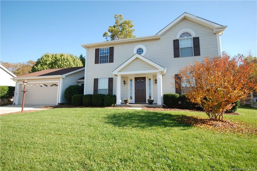 Impeccably maintained 2 story traditional  in a fantastic location on a private cul de sac lot in popular Woodside Falls adjacent to Ballantyne. Spacious 3 BR, 2.5 BTH with a 2 car garage is a one owner home that has been loved and taken care of since original ownership. Fenced back yard is  private and beautifully landscaped.  Quiet cul de sac offers a safe place for children to play with no traffic. Newer roof.  Neutral colors. Tile in master bath, walk in closet. Skylights in upstairs baths.
