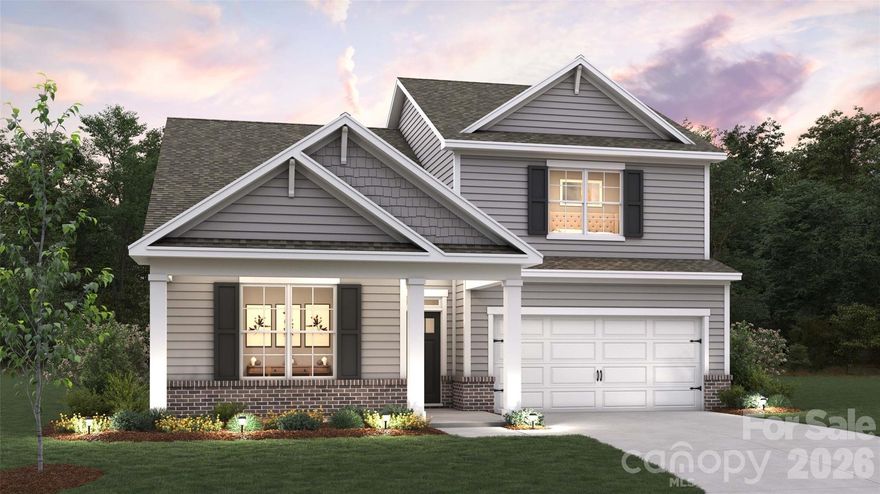 Come see 592 Mahogany Road located in York, SC.

The Ashley is a two-story home offered at Westport in York, SC. This new two-story plan offers four bedrooms, including one on the main level, as well as three bathrooms and a two-car garage.

As you step onto the porch and into the home, you’ll be greeted by an inviting foyer and a bedroom that could also be perfect for a home office. It then opens up to a spacious family room area that leads to the kitchen area. The chef’s kitchen is equipped with stainless steel appliance, large granite countertops with tile backsplash, ample storage space, a pantry, and a kitchen island. 
Upstairs the primary bedroom offers a large en-suite bathroom with a soaking tub and shower, and large walk-in closet. The additional two bedrooms provide comfort and privacy for every household member long with a bathroom and convenient laundry room.

With its thoughtful design, spacious layout, and modern conveniences, the Ashley is the home for you at Westport in York, SC.

Pictures are representative.
All this and a large pool, clubhouse to come and only a few minutes to Lake Wylie boat ramp and park.