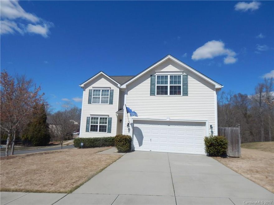 Lovely home in highly sought after, close to Ballantyne Clairemont neighborhood. Corner lot bordered by natural area, across the street from community amenities. Covered rear deck with additional multiple patios and fire pit!
Home boasts 4 bedrooms, one on it's own level complete with full bath, perfect for guests! In-ground sprinkler system for a lush lawn! Whole house water softening system. New roof in 2015.