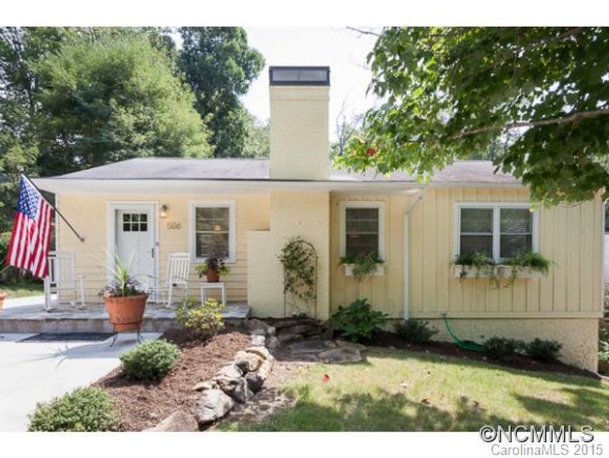 Super cute 2 story home with in law suite. Across from Lake Tomahawk, walk to downtown Black Mountain. Lower level has own access, with plenty of parking, full kitchen and 2 possible bedrooms. Large 10X16 out building for workshop or studio with electric. Freshly painted inside and out. Separate HVAC units for upper and lower levels. Wood fireplace, hardwood floors, downstairs has new "wood plank" glazed ceramic tile.