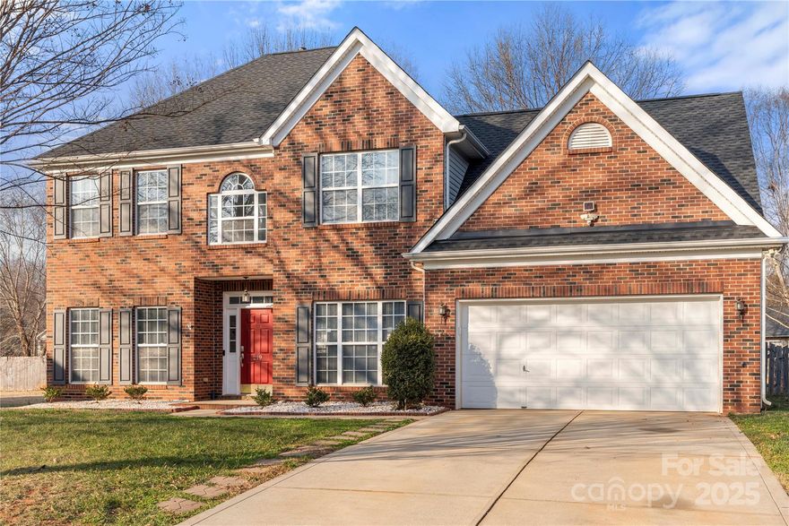 Come, fall in love with this beautifully maintained 2-story home. As you approach this cul-de-sac home, you will admire the lovingly cared for landscaped yard, and you will appreciate the sizable driveway.  Enter into the foyer and feel the high ceilings and welcoming floor plan.  This home offers hard surface floors throughout much of the main level, and all the space you need for comfortable living. Prepare meals in the large spacious kitchen with plenty of cabinet and countertop space. Entertain in the formal dinning room, hang out in the spacious living room, or get away to your private office. Don’t miss the main level guest suite, ready for your visitors, it is fitted with a full bath and offers privacy and convenience. The second floor plan is spread out with ample living space, large bedrooms and a huge bonus room that allows you to flex the way that best suits you. The primary suite is huge, able to accommodate your own getaway. The primary bath features walk in shower, garden tub, dual sinks and a large walk in closet. Want to entertain? You'll find plenty of space in the private fenced backyard, where you can fire up the BBQ grill and gather with your friends. The sellers have maintained this home meticulously with care.  sparing no expense, the seller has taken care of and recently updated in 2025 the; carpets throughout, roof, paint and garage door opener, giving you peace of mind. This home is conveniently located  in the Lake Wylie York area; with restaurants,  shopping, parks, close to the Lake, public boat ramps. Close to Clover, town of York, Belmont, Gastonia, Rock Hill and more.