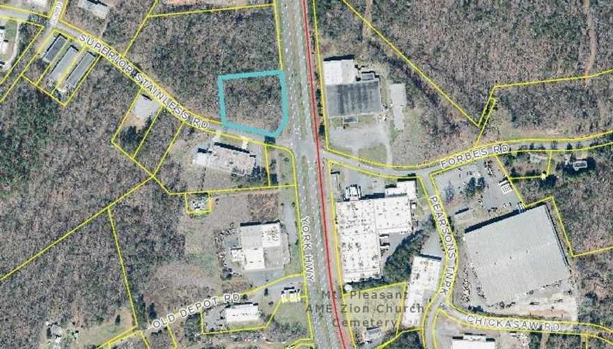 2.422 Acre Parcel / Tax Id # 312479
Corner of Hwy 321 and Superior Stainless Rd 
Zoned I-2 Heavy Industrial / Gaston County NC
Lot Dimensions - See attached Survey
In Fast Growing Area of Gaston County. 
Signalized Light on Hard Corner onto Hwy 321.