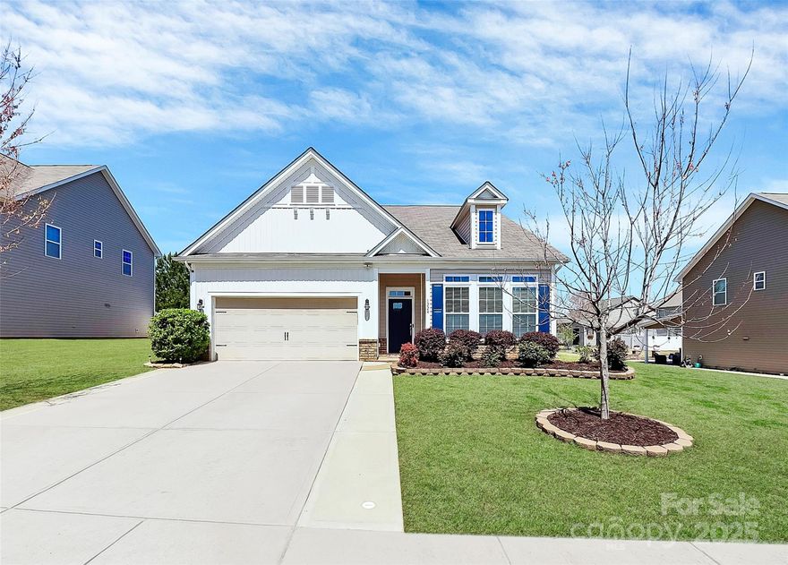 Stunning ranch home in the highly sought-after Timberlake Community! This lovely 3 bed, 2 bath home offers an inviting open-concept layout with a spacious family room and beautifully equipped kitchen. Stainless appliances, gas range and oversized island perfect for entertaining. Separate breakfast and dining areas too. Step outside to a large stamped concrete patio and level backyard. Or take a quick walk to the community pool and playground for more outdoor fun. Also coming soon just around the corner is a brand new Harris Teeter, adding the convenience of quick shopping trips. Top-rated schools and ideal location. Schedule your private tour and make this your next home!