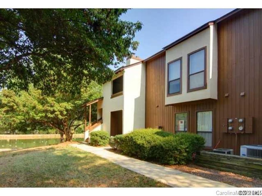 Quiet and established community, convenient to shopping and dining and only 15 minutes from uptown. Lower level corner unit with Large screened in Patio overlooking private lake/pond. Living Room with vaulted ceiling and more! This property is tenant occupied. Please be respectful of residing occupant.