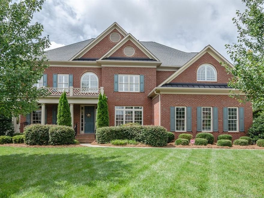 WOW! THE Most Fabulous Outdoor Oasis Completes this STUNNING 3 Story Brick Home Nestled on a Quiet and PRIVATE Cul-de-sac Lot! Pool, Hot Tub, Grotto & Slide Accented by “Rock Face”. Patio and side Patio. Zip Line. 2 Story Great Rm, Lg GOURMET Kitchen w/ granite, cooktop, SS appliances, beautiful cabinetry & computer niche. Butler’s Pantry, Mudrm w/ built-ins. 3rd Bonus w/Half Bath. Luxurious Master Suite! 2nd Bedrooms w/gorgeous murals! Set close to Char. & Ballantyne in Amenity Rich BridgeMill!