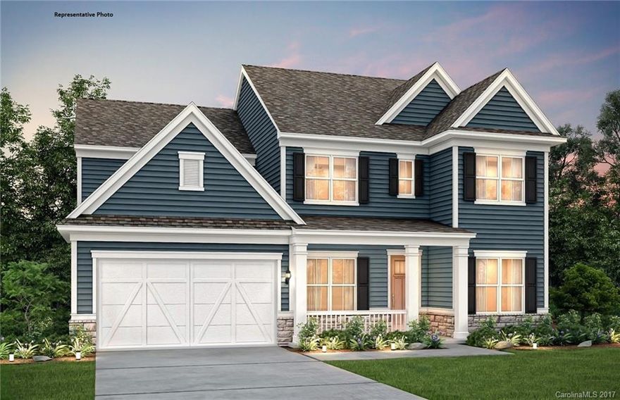 Popular Wingate floor plan features an open floor plan, flex room, dining room, gourmet kitchen, 4' gathering room extension w/ covered porch.  Second floor hosts all bedrooms including the spacious master suite w/ separate tub and walk in shower, loft, laundry room etc.