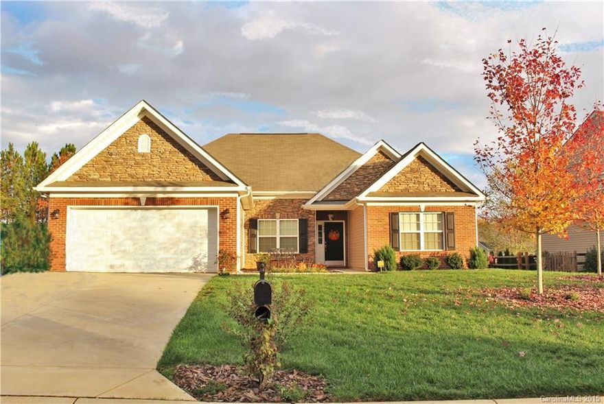 OH MY!!You Have To See This Gorgeous Hard to Find 1/2 S-Ranch w/Brick & Stone Accents in Desirable Mill Creek Falls~Shows Like a Model~Brick & Stone Accents~Beautifully Ldscpd Fenced Yd w/New Paver Patio ~No Homes Behind!Backs to Common Area/Walking Trls/Tennis~4bd/3bth~2nd Flr Bonus/Teen Ste w/Fl Bth~ Gleaming Wd Flrs~Din Rm~Grt Rm w/Fpl~Kit w/Granite~SS Appl~Bar/Brk Area~Huge Mst Ste~Mst Bth w/Dual Sinks/Gdn Tub/Stl Shw/Lg Walk-in~Sec Sys~Community Pool/Amenities~Award Winning Clover Schools!