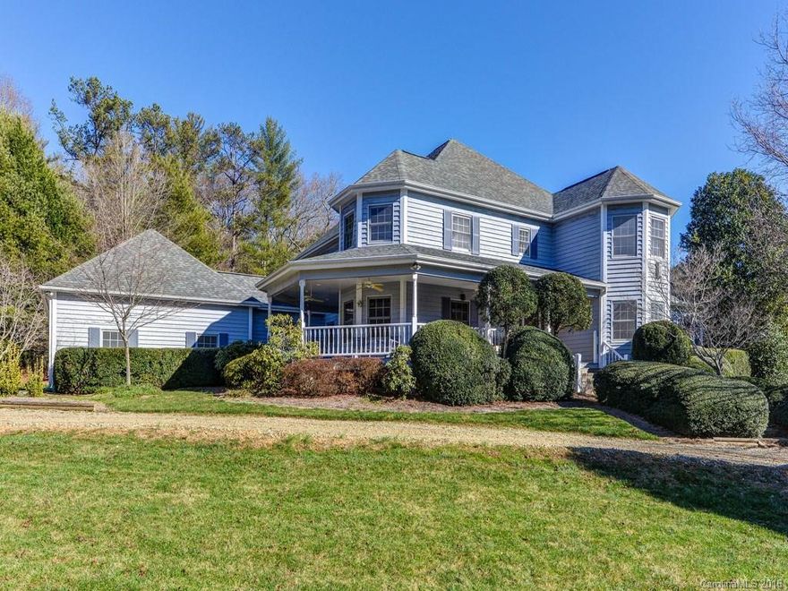 Perfectly planned 41-acre estate sited in desirable Cane Creek Valley. Expertly manicured grounds, stocked fishing & swimming ponds, trails, springs, mature native woodlands, & gardens are all nestled along a bold creek. Ideal family compound or any type of retreat. Country Victorian bright, airy home w/wrap around deck. Minutes to shopping & downtown AVL. Borders historic Taylor Ranch. Listing agent must accompany as there's so much to take in.