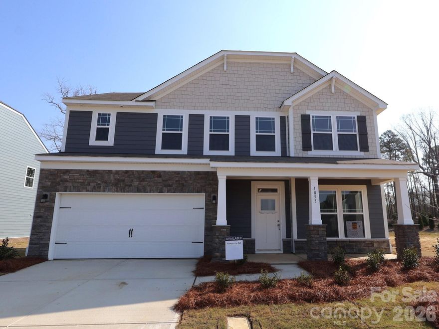 Welcom to the Findlay! Walking in from the front covered porch you are greeted with a warm and inviting foyer. Just off the foyer is a private study with glass paned French doors. The home opens up into the kitchen, family room and breakfast area. You'll notice the main areas of this level has easily maintainable EVP flooring to make cleaning a breeze. The kitchen is fit for a chef, with stainless steel appliances, kitchen island and quartz counter tops. The open family room is large enough to accomodate a sectional sofa as well as other furniture and allows conversations to flow seemlessly. Walking through the back door is an extended patio, ideal for entertaining or just enjoying a morning coffee. Upstairs is an open loft that can be used as an extra living space or a game area. There are two additional bedrooms and a shared bathroom with a dual vanity. The laundry room is conveniently located to ensure laundry days go smoothly. The Owner's suite is spacious and inviting, with plenty of natural lighting and enough space to house a king size bed as well as other furniture. The en-suite is fit for a spa, with a seperate tub and tiled shower. The dual vanity and private toilet area allows for enough room for everyone to get ready in the morning. Finally, the walk-in closet is large enough to accomodate any size wardrobe. Welcome to your new home!