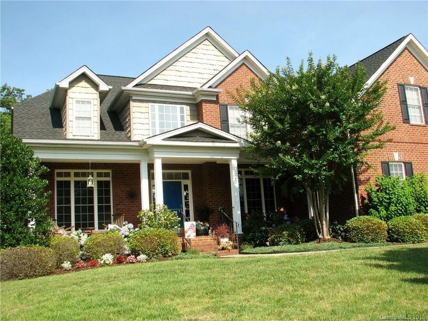 Custom brick, immaculate home with upscale features and waterview in desired Landing neighborhood.  Open floor plan.  3 car garage with workshop.  2nd bedroom on main level.  Oversized bonus room can be used as 5th bedroom.   Landscaped private fenced yard with storage shed and hidden firepit!  Seeing is believing!   Desired Clover schools, low SC taxes.