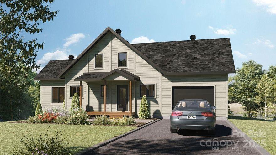 The Raleigh is a stunning, timeless A-frame design that seamlessly blends classic elegance with modern functionality. This 1,952 sqft home features 3 spacious bedrooms and 3 full bathrooms, thoughtfully crafted to accommodate your family, friends, and gatherings with ease. The open-concept layout is ideal for entertaining, boasting a bright and airy living space that flows effortlessly into the dining and kitchen areas. Perfectly designed for both everyday living and hosting, the Raleigh offers a harmonious balance of comfort and sophistication.
An integrated garage adds convenience and practicality, while the home's architectural charm ensures it remains a standout for years to come. Whether you're enjoying quiet family time or lively get-togethers, the Raleigh is the perfect backdrop for creating lasting memories on this 1.23 acre lot situated near Lake James. 
Home to be built. Design and pricing subject to architectural review and approval. Floor plans and finishes can be customized or modified to suit buyer’s preferences.