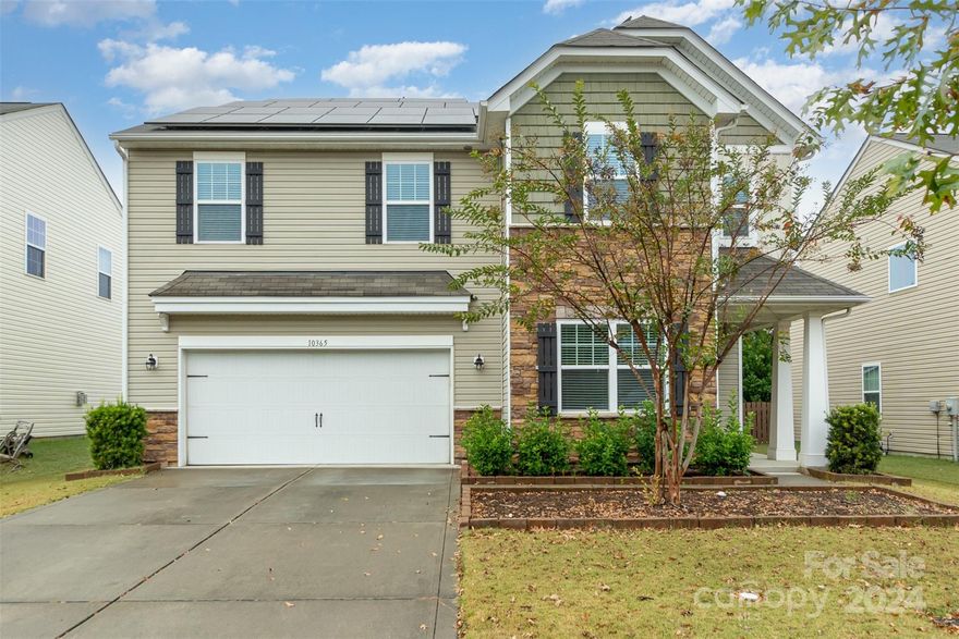 Discover this spacious 4-bedroom, 2.5-bathroom home, perfectly situated near top-rated schools and conveniently close to Highway. Just minutes from popular shopping centers and a variety of dining options, this residence offers the perfect blend of comfort and accessibility. Fresh paint throughout! The main floor has beautiful wood flooring, and  kitchen has plenty of cabinetry, countertop space, a walk-in pantry. All Bedrooms on upper level including Spacious Primary Suite & Bedroom! Primary Bath with dual vanity, large tub, separate shower & tile flooring!.A loft on upstairs, perfect for a video room, playroom, or home office.This property is eco-friendly, featuring solar panels that contribute to significant power savings. Enjoy the bright and airy sunroom, ideal for unwinding or entertaining guests, and take advantage of the spacious storage unit in the backyard, providing extra room for all your belongings.Community amenities include: Club House/Pool/Kiddie Pool & Walking Trails!