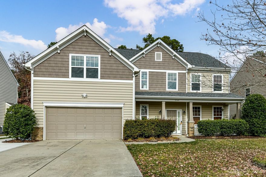 Discover this immaculately maintained home nestled in sought-after Wellington Chase. Step into a charming covered porch leading to a spacious layout ideal for hosting gatherings. Enjoy a warm family room with a fireplace seamlessly connected to a gourmet kitchen featuring a sprawling granite island, tiled backsplash, stainless steel appliances, and ample cabinetry. The serene owner's retreat, secluded from other bedrooms, offers a tray ceiling, dual walk-in closets, a generous bath with a soaking tub, separate shower, and double vanities. An expansive vaulted bonus room adds versatility as a bedroom, office, play area, or media space. Outside, a private backyard oasis awaits with a substantial patio, tranquil treeline views, and a fully fenced yard complete with a full irrigation system. Community perks include a clubhouse, playground, outdoor pool, and tennis/basketball courts. Conveniently located near top-rated schools, shopping, dining, and easy access to I-85/I-77.