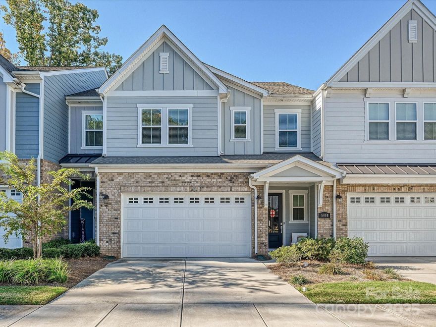 Wow, Prestigious Carmel Country Club location!! South Charlotte townhome Priced under $600K. Only 3 years old and shows like new!!! Welcome home to this beautifully designed and meticulously cared for townhome conveniently located in Kenley between South Park & Ballantyne. Rare oppertunity to buy a 2200+ sq. ft. townhouse with 3 bedrooms and 2 car garage all on 2 levels.!! Step inside to discover an expansive layout filled with natural light, tall ceilings, and over $30k in builder upgrades. The gourmet kitchen is a chef’s dream, featuring a gas cooktop, high-end finishes and appliances, kitchen island, and plenty of counter space for cooking and entertaining. The open-concept main floor flows seamlessly from the kitchen to the spacious living and dining areas, perfect for gatherings or relaxing evenings at home. Upstairs, the generous primary suite offers a private retreat with ample closet space and a spa-like en-suite bath. Additional entry door was installed from primary closet connecting to laundry room for easy access and convenience. Also upstairs are two additional bedrooms and a loft space for more entertainment. The owners have added a private fenced patio out back. HOA dues include lawn maintenance, water and trash services. Kenley is a small townhome enclave and this property is located in the back for additional privacy. Come see this turn key property today to make it yours!