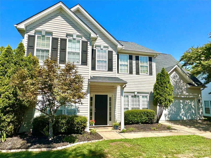 What a fantastic opportunity in this updated 4 BR two story spacious home w./ 2 car garage in sought after Planters Walk! Open concept kitchen features custom cabinets, stainless steel appliances, breakfast bar & pantry (fridge, washer/dryer incl). New vinyl plank flooring on main (2022), tankless water heater (2016), new HVAC (2016) & roof (2013). Separate office area with French doors for working from home or home office. Expansive primary bedroom w./ large walk-in closet & ensuite bath offers dual vanity, soaking tub & separate shower. Spacious secondary BRs & open bonus room loft at top of back stairs could be 5th BR w./some drywall/door. Enjoy the large fenced (2015) flat backyard w./ patio. Convenient 2 car garage provides plenty of storage space. Community pool, rec area, sidewalks, playground & nature trails in one of the most peaceful neighborhoods in Steele Creek. Ideally located near schools, shopping, dining, McDowell Nature Preserve, Lake Wylie access & more! A rare gem!