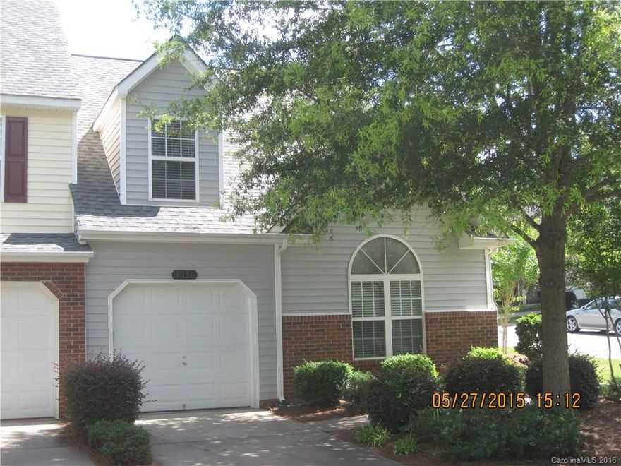 Awesome end unit 2 bedroom townhouse with loft in desirable Hanover community in Indian Land, SC.  Spacious eat-in fully equipped kitchen with tons of cabinet space.  Large family room with vaulted ceiling and easy access to rear patio.  Formal dining room.  First floor master suite with walk-in closet & full bath with dual sink vanity and shower stall.  Spacious 2nd bedroom on 2nd floor with ceiling fan and walk-in closet.  2nd floor loft overlooking family room.