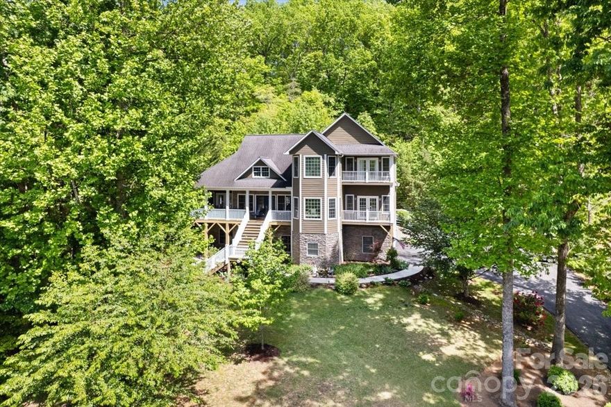 Well maintained, 3 bed, 3 bath home in picturesque setting. With balconies on both the primary bedroom and one of the upstairs bedrooms, you can enjoy the beauty of the mountains from sunup to sundown. Walk right out onto the shady deck from the large, versatile bonus room on the first floor. Plenty of space for friends and family but if you want more, the basement is ready to be finished with plumbing stubbed up. Large garage with space for two cars, lawn equipment, and extra storage. Back yard is fenced in and ready for your furry friends. Just minutes from I-40, you can be in Black Mountain in under 20 minutes or you can drop the boat in Lake James in just over 30 minutes.