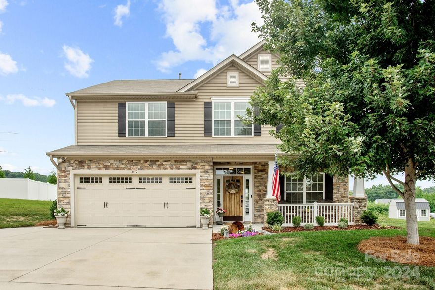 Look no further! This stunning 4-bedroom, 2.5-bathroom smart home has it all! Including a smart thermostat, smart garage door opener, smart lights & smart front door. A spacious and inviting layout perfect for entertaining and everyday living. The heart of the home features a beautiful kitchen with ample counter space & updated appliances (stove-2019, dishwasher-2019, refrigerator- less than 2 yrs old), seamlessly flowing into a bright and airy living area. Upstairs, the generous loft space offers endless possibilities for a home office, playroom, or cozy retreat. Bamboo flooring & carpet updated in 2019. The large, fenced backyard is perfect for outdoor activities, gardening, or grilling under the grill shack. In the 2-car garage you will find custom built in storage. This home has been meticulously cared for, ensuring it's move-in ready. County taxes, great school system & a wonderful community with NO HOA! Schedule your showing today!