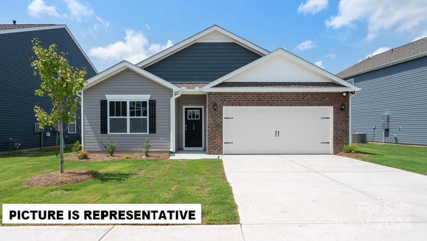 New Construction! This gorgeous Cali floorplan by is a 1 story ranch home with a covered patio. Owners will enjoy an open floorplan with a large kitchen island and a dining area open to the family room with a fireplace. Primary Bedroom is located to the back of the home. The Calvin Creek community has a pool and cabana with trails around the community, playground and a pocket park. Minutes from the beautiful Lake Norman State Park and quaint Downtown Troutman, you will never be to far from home with our industry-leading suite of smart Home is connected products, keeping you connected with the people and place you value most.