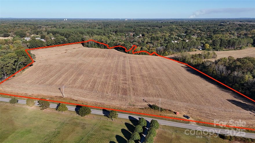 31 +/- acres located closed to the corner of Weddington Road and Rocky River Road. All utilities except sewer is available. Current zoning is R20 (2 per acre). Land is cleared and ready for development or small family compound. Additional 31 acres available adjacent to the property to make one contiguous property.
