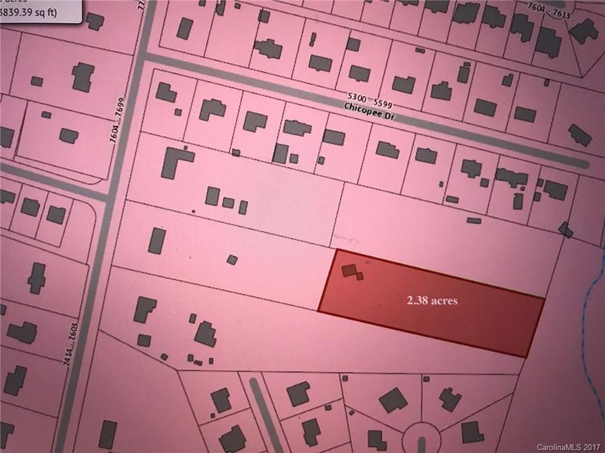 Escape into the woods.  Private acreage for sale in Mint Hill.  2.38 acres set back off of the road.  There is a gravel driveway (driveway easement) that leads to the property.  There is a house on the property.  Selling land and house as is.