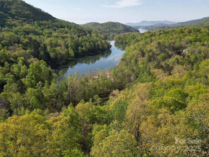 Incredible estate-sized lot with great potential views of Bald Mountain Lake, Youngs Mountain, and surrounding mountains.  This unique 3.3 +/- acre parcel also boarders Buffalo Creek Park.  In this quiet and private setting, it is possible to hear the nearby soothing sounds of Buffalo Creek.  Situated at the end of cul-de-sac inside the gate of Rumbling Bald, this is one of the most desired properties in the community.  Easy access with a gentle building site allows for many different home styles and layouts.  The property features underground utilities including Community Water, Power, and High-Speed Fiber Optic Internet. Enjoy all the amenities Rumbling Bald has to offer with two Championship Golf Courses, three pools, Wellness Center, Beach, and much, much, more.