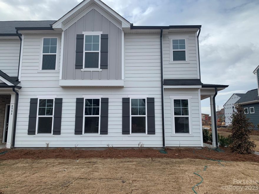 Brand NEW energy-efficient 2-story Townhome located in Odell Corners is Available NOW! Open floor plan with 2-story foyer, wooden rails staircase, family room, oversized chef's kitchen, and 2 car garage on the main floor. Master bedroom with luxurious stand-in shower and HUGE walk-in closet. Two additional bedrooms, a full bath, and a laundry room complete the upper level. Grey Cabinets, quartz countertops, stainless steel appliances, tile backsplash. Community amenities include a playground. Located in a very desirable location, 10 minutes away from all shopping and dining options near Concord Mills Mall, I-85, and I-485. Rent includes WATER, refrigerator, washer, dryer, and HOA fees. Tenants are responsible for electricity. To ensure a smooth leasing process, a credit check, background check, proof of funds, and an application fee are required for tenants aged 18 and over. All pets must be approved by the owner.