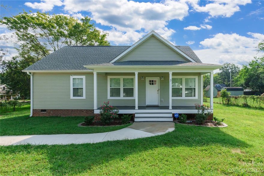 Cute 3 bedroom 2 bathroom built in 2022 sits close to downtown Rock Hill and conveniently located near shopping, dining, and I-77! Fully fenced in yard with gated driveway, covered front porch, and charming curb appeal. Quiet neighborhood and tons of potential to personalize. Open floor plan inside for versatile use of space and new updates throughout! Exterior finished utility storage for all your tools and toys. Perfect opportunity for a starter home or investment for additional income!