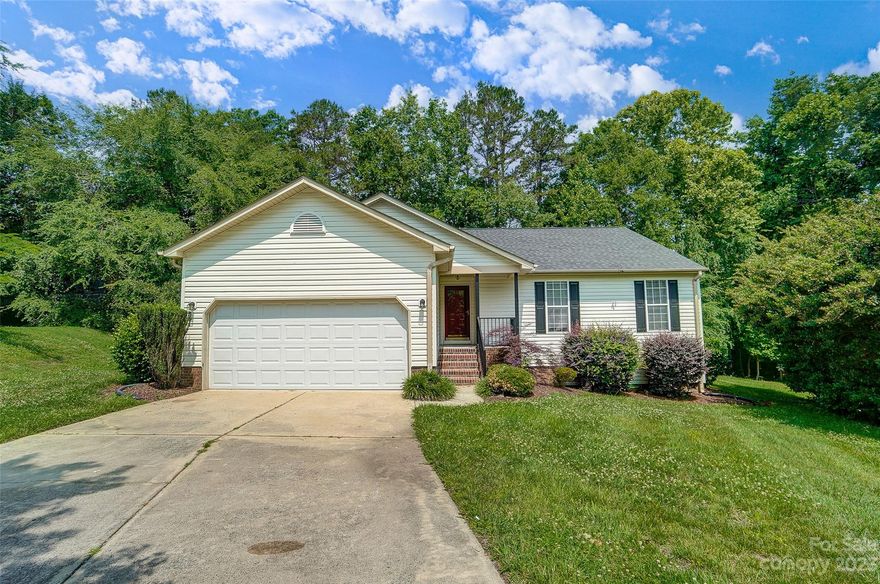 This ranch home is situated on a cul-de-sac and backs up to a lake in a quiet Kannapolis Neighborhood. Only a few minutes from the highway, this 3BR home has lots of appeal. From a spacious great room, and open floor plan, to a roomy kitchen with Eat-In area. this home has flexibility! The Primary BR has a tray ceiling, a large Walk in Closet, and sn ample primary bathroom too. 2 car garage has room to store things, and there is a shed out back. The backyard is private, and right on the lake. One Year Old Republic Home Warranty included if requested! Come see it for yourself!