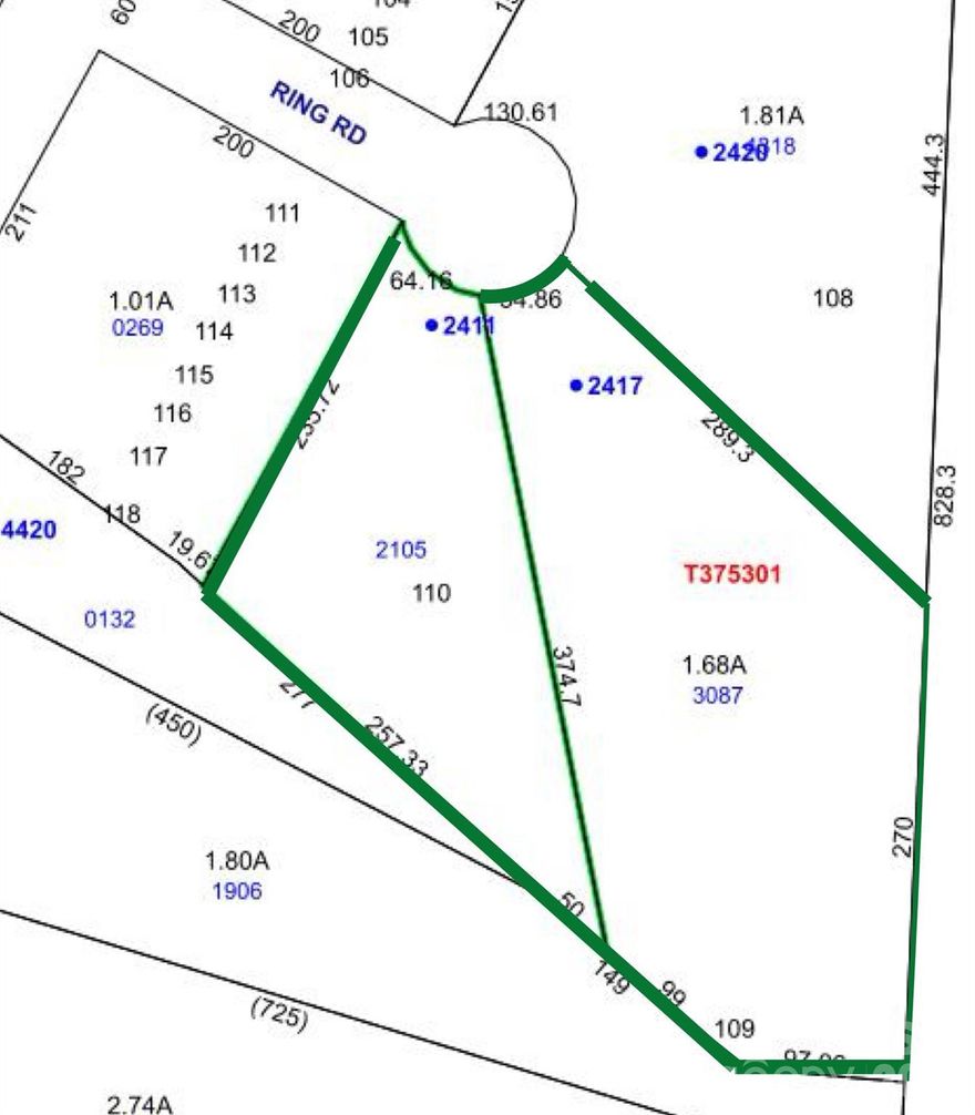 Two wooded lots available in the established Rockette Terrace neighborhood: 2411 Ring Rd (375310462105) and 2417 Ring Rd (375310463087). Lots offer a peaceful, natural setting with mature trees and a quiet residential feel. Property is located near Rock Barn Country Club & Spa and convenient to Lyle Park Greenway, offering nearby golf, dining, fitness, and outdoor recreation. Zoning and building requirements subject to local regulations—buyer to verify intended use. Utilities are believed to be available nearby (including power and water), with well/septic options typical for the area; buyer to confirm availability and connection requirements. Lots may be purchased  together, making this an excellent opportunity for builders, investors, or buyers planning a custom home.