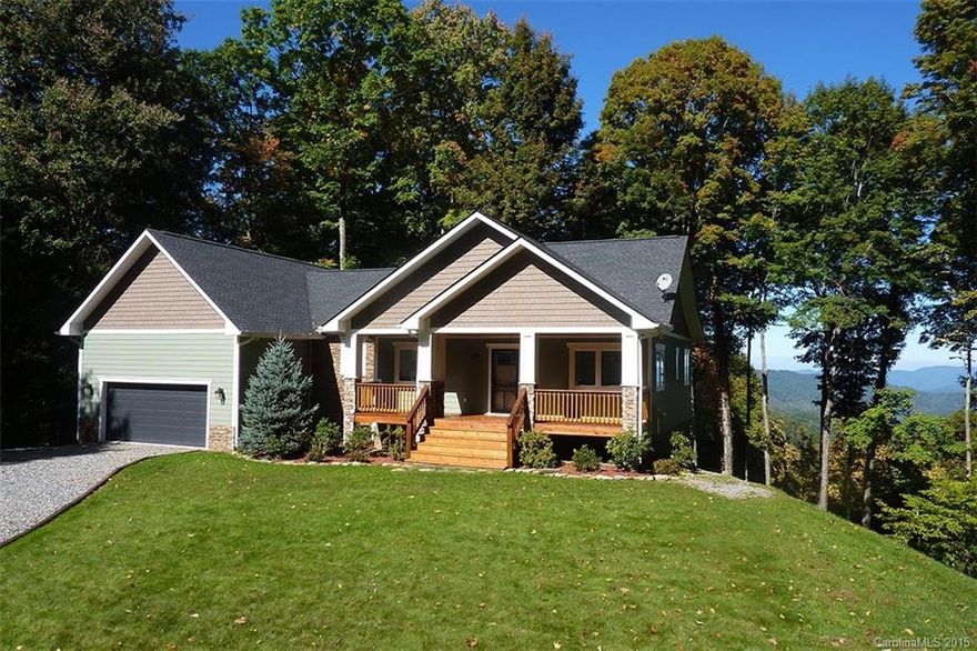 3BR/3BA home on 7+ acres with fantastic mountain and valley views. Great room, cathedral ceilings, deigner kitchen w/quality appliances/cabinets and granite counter. FP. HW floors. MBR has spacious bath with whirlpool and spectacular mountain veiws. Many windows to take in the views. Covered porches. Many great energy efficient and hi-tech features. 2 car garage Hardy Plank siding. Underground power & phone. One BR does not have a closet.