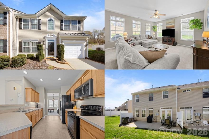 End-unit townhome with wooded privacy inside the gated community of Harpers Green — a rare find in the Lake Wylie area.

This well-maintained home offers a peaceful setting with thoughtful updates including fresh paint in the upstairs bedrooms, replaced transom windows, and new living room blinds, creating a clean, move-in-ready feel while still leaving room for a buyer to personalize over time.

One of the standout features is the expanded driveway providing additional parking rarely found in townhome communities. Out back, the extended patio backs to mature trees with no rear neighbors, creating a quiet outdoor setting ideal for morning coffee, relaxing evenings, or casual entertaining.

Residents of Harpers Green enjoy the ease of low-maintenance living with lawn and exterior maintenance included, along with the added privacy and security of gated access — offering the kind of lock-and-leave convenience many buyers are searching for.

The location places you just minutes from Lake Wylie recreation, local dining, and everyday shopping, while still providing a convenient commute into Charlotte — making it an appealing option for buyers looking to enjoy more space, lower South Carolina taxes, and Clover School District without giving up access to the city.

Located in the highly regarded Clover School District and newly zoned for the brand new Lake Wylie High School opening in 2026.

End-unit townhomes with wooded privacy in gated Lake Wylie communities rarely come available — don’t miss the opportunity to make this one your own.