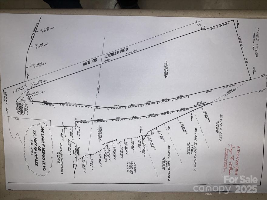 “Tract 2 (In picture on MLS) consists of 2.31 acres with convenient frontage along Gum Street (50’ right-of-way). This parcel offers excellent potential for a homesite, recreational use, or long-term investment. The property is located just off Van Lingle Mungo Blvd/SC Hwy Bypass, providing quick access to nearby shopping, schools, and amenities. A great opportunity to secure land in a growing area!”