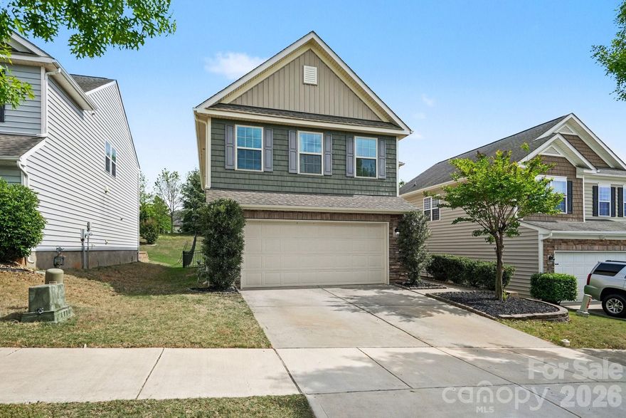 Welcome to 1109 Blackwaterside Dr., a beautifully designed two-story residence that perfectly balances comfort and style. This inviting home features three spacious bedrooms and two and a half baths, making it ideal for those seeking extra space. The layout seamlessly connects the living, dining, and kitchen areas, creating an inviting atmosphere perfect for entertaining and social gatherings. Enjoy chilly evenings by the elegant gas log fireplace, which adds both warmth and charm to your living space. Cook with ease in the modern kitchen equipped with granite countertops, a stylish tile backsplash, high-end stainless steel appliances, and a 4-burner gas stove-perfect for the home chef. Step outside to a large, fully fenced backyard-ideal for pets, entertaining or simply enjoying outdoor gatherings with friends and family. Upstairs, you'll find all three large bedrooms with ample-sized closets for storage. The primary bedroom features a large walk-in closet and the bathroom includes dual sinks and vanities, a garden tub, and a large, separate tiled shower. Located in the desirable community of Fort Mill, this home is close to local amenities, parks, restaurants and grocery stores. Don't miss the opportunity to make this stunning property your new home!