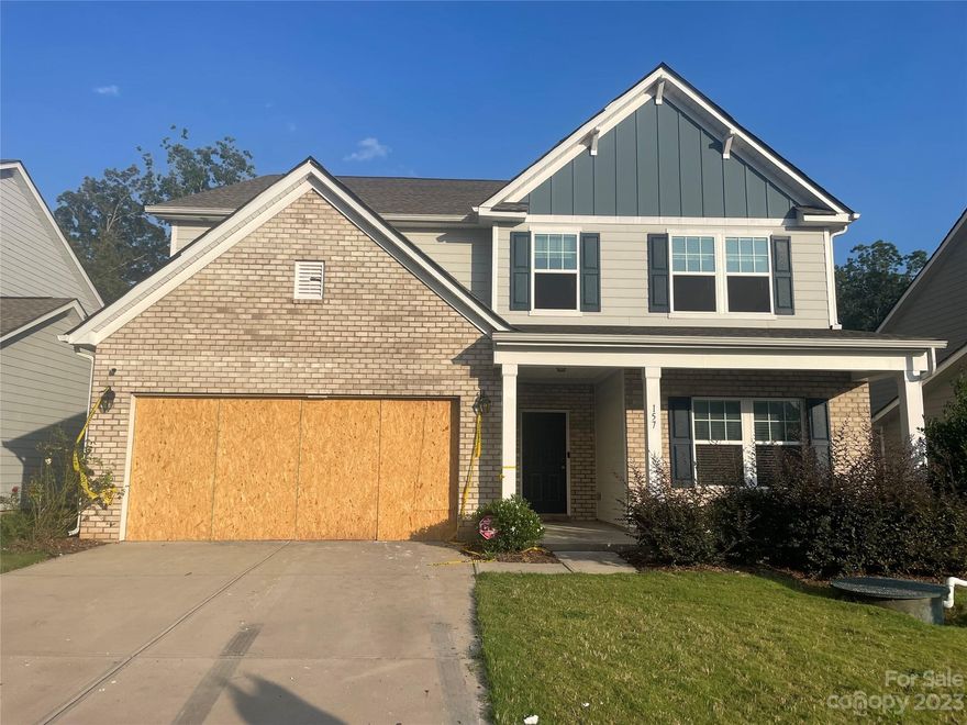 9PM OFFER DEADLINE TONIGHT! Use caution when showing garage/bedroom above garage - home had a fire. Soot throughout the house. Sold AS-IS. Well-priced home for the square footage in the country club community of Tillery Tradition! Home boasts 5 bedrooms; one on the first floor w/ bath. Primary suite runs the entire width of the house upstairs, w/ it's attached office/flex space. The primary bath boasts tiled shower w/ dual heads, garden tub, & double vanity sinks. The conveniently appointed laundry has cabinets & counterspace. Just off the spacious kitchen is a walk-in pantry and drop zone. The large island anchors the kitchen, along with stainless steel appliances, undermount cabinet lighting, & eat-in dining. The backyard is fully fenced with a plateau portion overlooking the golf course. Never be without power with the whole house generator and 2 substantial propane tanks. Boating access, national forest, restaurants, shopping, urgent care all within 10 min drive!