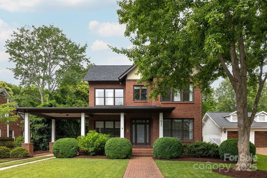 Stately Contemporary Tudor nestled on the Midwood Mile with 3,500+ SF of curated living space. This beautfuflly updated home features a welcoming rocking chair front porch, elegant porte-cochère, formal dining room, two dedicated offices, and a spacious living room with a dual-sided fireplace. The chef’s kitchen boasts a 36" Bertazzoni gas range, quartz countertops, soft-close shaker cabinets and opens to the main living areas and side porch for seamless indoor/outdoor entertaining. The main-level primary suite offers a spa-like bath with soaking tub, dual-head shower, and walk-in closet. Upstairs features 3 bedrooms, including a Jack & Jill suite, hall bath and a charming private office. A secondary den w/ wet bar provides ideal flex space for a media room, playroom, guest suite, or au pair quarters. Outside, relax by the saltwater pool and enjoy multiple inviting outdoor living areas. All this and only a short stroll/roll from the vibrant dining, shopping, and nightlife of Midwood.
