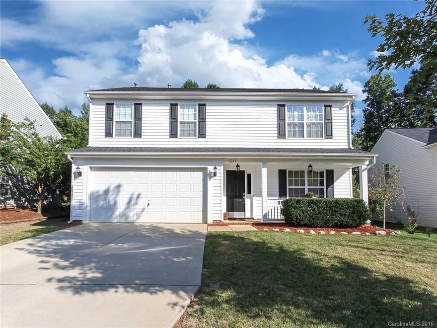 Beautiful 3 bdrm, 2.5 bath home in Lake Wylie's Mill Creek Falls! Large open floor plan, lovely wood laminate floors put in on main floor in 2010.  Private wooded back lot with patio, ready for entertaining. New roof in 2011. Cul de sac is perfect for families with children. Friendly community, wonderful amenities; pool, clubhouse, walking trails, tennis, etc. Award winning schools, new elementary opened 2016. Won't last long at this price! Sellers providing Home Warranty!!