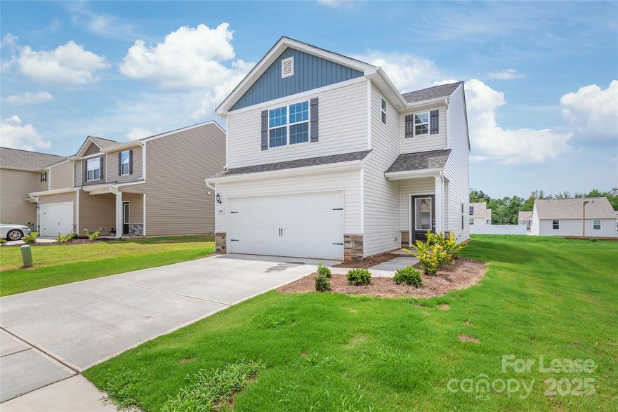 This contemporary residence features comfort and style, beautiful two-story 3-bedroom, 2.5-bath home designed to elevate your lifestyle. Open floor plan that seamlessly connects the kitchen, breakfast area, and spacious living room, perfect for both everyday living and entertaining guests.

The modern kitchen features sleek stainless steel appliances and ample counter space. Luxury vinyl plank flooring runs throughout the main and upper level, offering durability and elegance with minimal maintenance.

Upstairs, retreat to the expansive primary suite featuring vaulted ceilings, walk-in closet, and a private ensuite bath. Two additional generously sized bedrooms offer, a full bathroom and a conveniently located laundry room complete the upper level. Outside, enjoy a spacious backyard complete with a concrete patio, ideal for outdoor entertaining.

With its thoughtful layout, stylish finishes, and spacious rooms, this home offers a perfect blend of comfort and practicality.