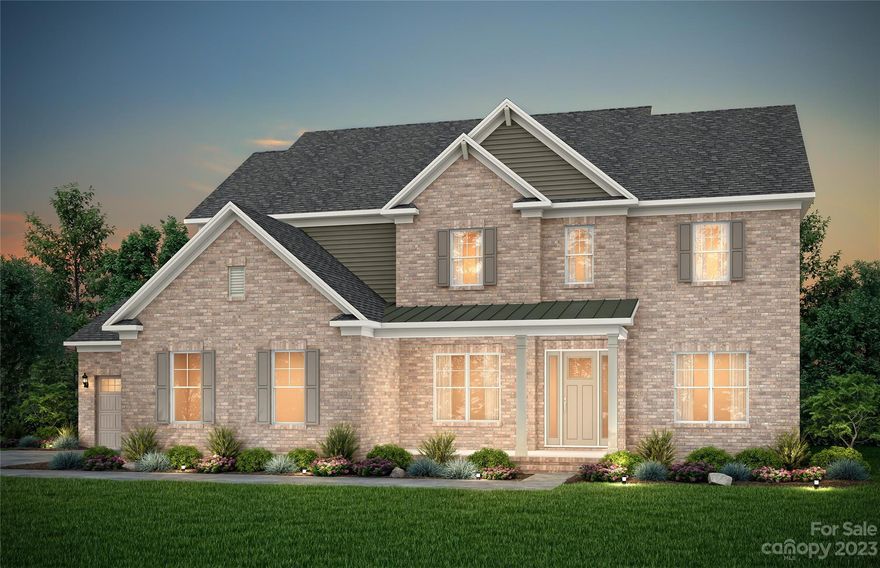 Beautiful full brick home with spacious front porch and covered rear deck plus extended deck. This home has it all, spacious gathering room w/gorgeous linear tile fireplace, coffered ceilings & abundant natural light.  Beautifully appointed gourmet kitchen with stacked cabinets and extended cabinets and KitchenAid appliances with gas range, spacious island & light filled café. Private second floor owner's suite with spa bath with free standing tub, oversized shower and custom closet system. Spacious second floor rec room with walk-in storage.  Secondary bedrooms all with great closet space.  Entertainers delight with spacious basement rec room, bedroom, full bath and exercise room, plus an abundant storage room.