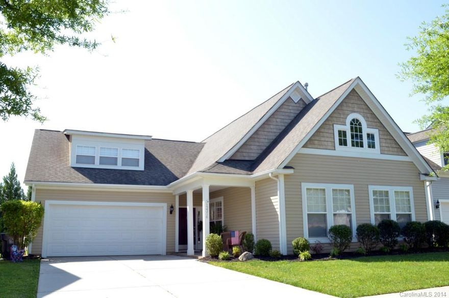 Motivated Seller Beautiful ranch plan w huge loft/bonus room.Sit on the front porch & enjoy the beautiful landscaping or take short walk down sidewalk to community pool & rec  area. The 2 story family room has wonderful light & opens to the kitchen & breakfast.Hardwood floor, stainless appliances solid surface in the kitchen.Master Bedrm has bay window. Bkyard is tree lined &  has extended patio for entertaining.Tile in bathrms & laundry.The bonus rm/loft is perfect for a home office/ rec room.