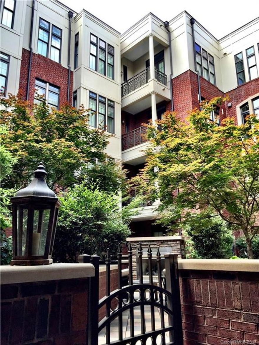 Great first floor condo in the heart of Myers Park. Fabulous location allows for walking to wonderful shops, bars, and restaurants. Quick commute uptown. This secure building has a beautiful outdoor area with a fireplace, grills, lounge area, and gym.