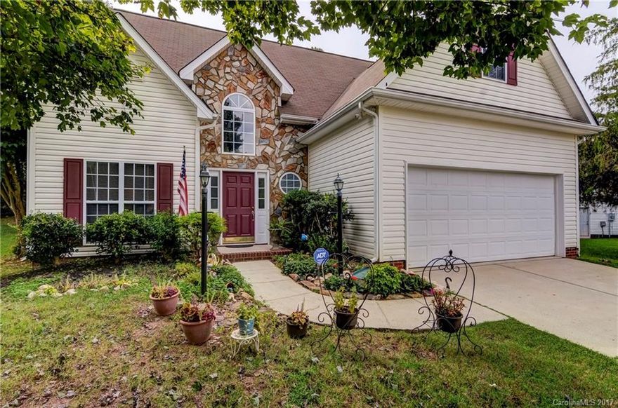 Such a lovely home. Enter two story foyer w/ tile flooring. Master bedroom w/ trey ceiling on main level. Formal dining room w/ crown molding. Open kitchen w/pantry to breakfast area and two story great room. Two car garage with ample shelving and work bench. Laundry room on main floor. Upstairs features catwalk between bedrooms and full bath. 4th bedroom/bonus has two closets. Fenced back yard with extra large patio and natural area. Lots of trees and a private feel. All appliances included!
