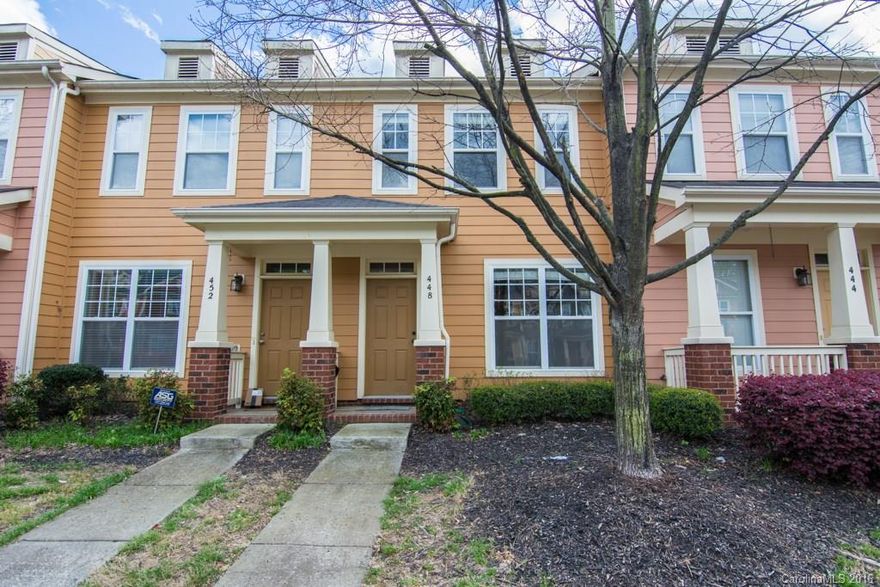 Beautiful townhome in a great community within walking distance to Uptown. It features an open floor plan, lovely wood floors, neutral paint, cozy fireplace, spacious Master bedroom & lots of natural light in all rooms. Fenced-in back patio with a picnic area right outside the yard. The community features a park, playground, and pet-friendly area. The home is located with easy access to the Greenway as well as I-277, I-85, & I-77. Water is included in the HOA!