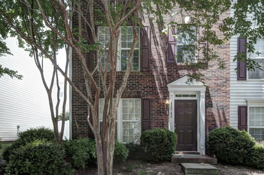 End unit, brick front 3 story townhome in popular Stillwater. Open floor plan on main level offers a large living room with natural light, dining room with large bay window and kitchen with a den. Master w/private bath, dual vanities and large WIC. Ample sized 2nd bedroom w/full hall bath. Den downstairs could easily be used as an office /additional bedroom. HVAC replaced in2013. 1 car garage. Convenient to shopping, restaurants, entertainment. Minutes from I485. Great for families or roommates.