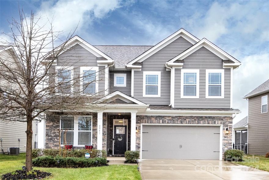 Amazing home in highly desirable Avondale community offering resort-style amenities. This extremely well-maintained home features a covered front porch w/stone accents on the exterior. Main level boasts beautiful hardwood floors, office w/french doors, upgraded kitchen with beautiful white cabinetry, large kitchen island, breakfast bar, SS appliances, gas range, walk-in pantry with lots of storage, and drop zone. Kitchen opens to breakfast area and great room w/gas fireplace. Upper level offers spacious loft, adding versatility to the living space. Oversized owner's suite boasts tray ceilings, double walk-in closets, dual sinks, separate shower and tub. Additional bedrooms and another full bath with dual sinks. Community amenities include clubhouse, pool, gym, playground, and sports facilities like pickleball and bocce court. Close to shopping, restaurants and situated just outside the Ballantyne area, and added advantage of low South Carolina taxes!