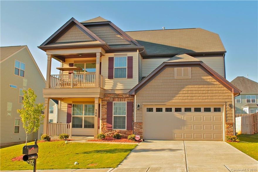 Wonderful Cypress open floor plan w/hardwood floors on main level. Granite countertops in kitchen, breakfast bar, 42" maple cabinets, stainless appliances, large family room w/gas fireplace & crown molding. Dining room w/crown molding, chair rail & shadow boxing. Bedroom on mail level & 3rd floor bonus bedroom/Sound Theater Room with full bath. Front porch, balcony off 2nd level and back patio.