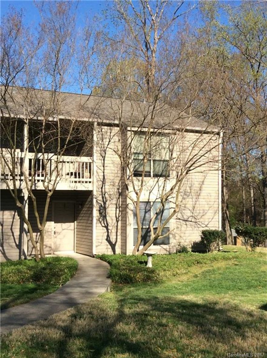 First floor, end unit condominium located just off of Carmel Rd. and Hwy 51.  Open living area with wood burning fireplace and private patio.  See through bar into the kitchen and all kitchen appliances included.  Full size washer/dryer connections included.  This property is conveniently located to shopping, dining and hospitals. A must see!