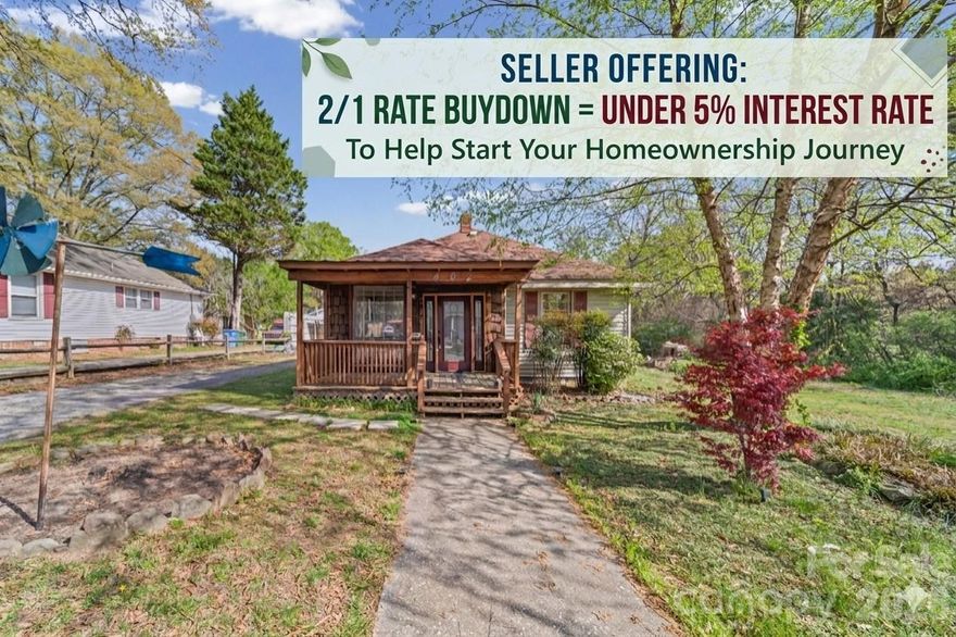 ***SELLER OFFERING 2/1 BUYDOWN = UNDER 5% INTEREST RATE!*** | Tucked away at the end of a dead-end street, 402 Edgemont Street offers a rare blend of semi-seclusion and modern versatility. This isn’t just a spacious 2-bedroom home; it’s a multi-functional sanctuary spanning over 1,300 square feet of thoughtfully refined living space. From the moment you step onto the inviting covered front porch, the home’s charm is evident, leading you into a stylish kitchen where sleek granite countertops and some modern finishes await your culinary adventures. The interior flows seamlessly, balancing classic comfort with the contemporary updates today’s buyers crave.

Outside, the property continues to deliver with a spacious back yard, and a 1-car detached garage that includes a dedicated storage area for ultimate organization. Just minutes to downtown Albemarle where you can enjoy shopping, restaurants and take advantage of the social district. Short drive to Badin Lake & Lake Tillery plus Morrow Mountain, Uwharries and Wineries! At 402 Edgemont, you aren't just buying a house; you’re securing a lifestyle defined by minimal traffic, maximum quietude, and the freedom to make every square foot your own.